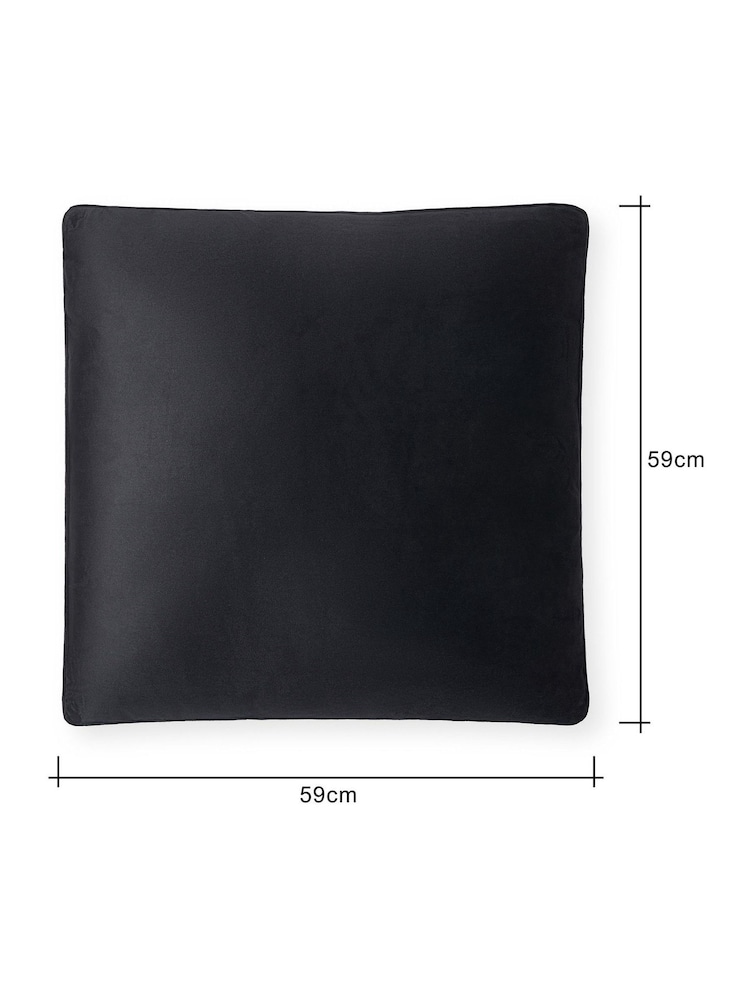 BHS 2 Pack Black Velvet Velour Piped Edge Cushions - Image 4 of 4 BHS 2 Pack Black Velvet Velour Piped Edge Cushions - Image 4 of 4