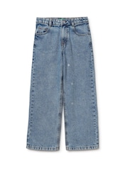 Benetton Blue Emebellished Straight Fit Jeans - Image 1 of 3