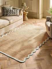 Natural Wave Border Jute Rug - Image 1 of 5