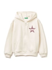 Benetton Cream Full Zip Star Hoodie - Image 1 of 3