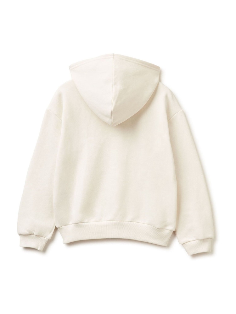 Benetton Cream Full Zip Star Hoodie - Image 2 of 3 Benetton Cream Full Zip Star Hoodie - Image 2 of 3