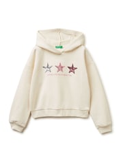 Benetton Sequin Cropped Hoodie - Image 1 of 3