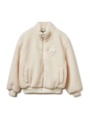 Benetton Fleece Zip Up Cream Jacket - صورة 1 من 3