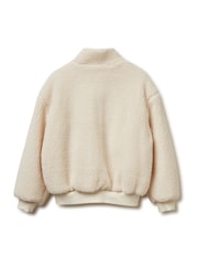 Benetton Fleece Zip Up Cream Jacket - صورة 2 من 3