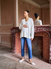 Seraphine Ivory Maternity Pointelle Knit Jumper - Image 2 of 5