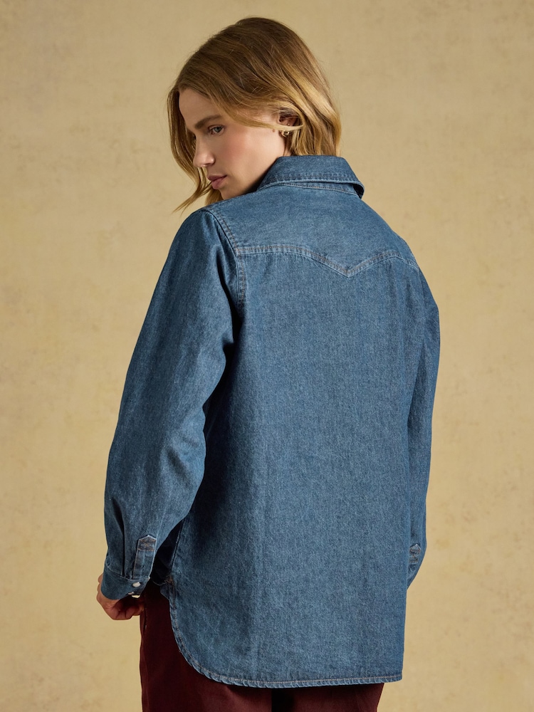 Joules Denim Blue Relaxed Fit Shirt - Image 2 of 7