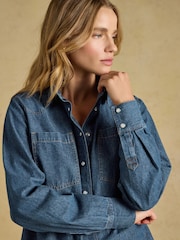 Joules Denim Blue Relaxed Fit Shirt - Image 6 of 7