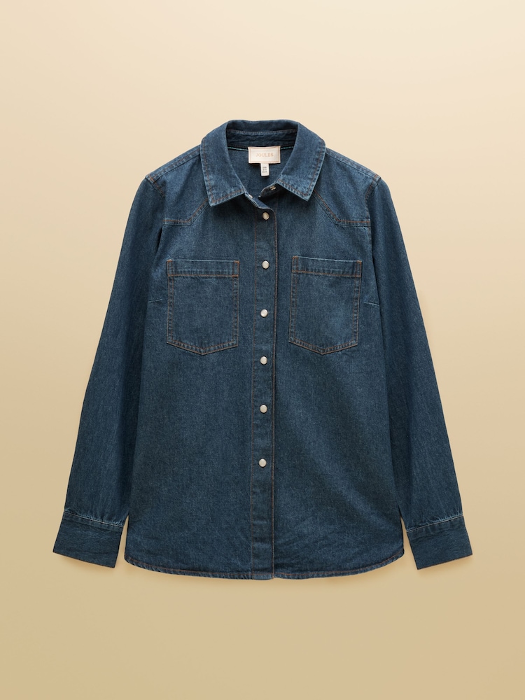Joules Denim Blue Relaxed Fit Shirt - Image 7 of 7