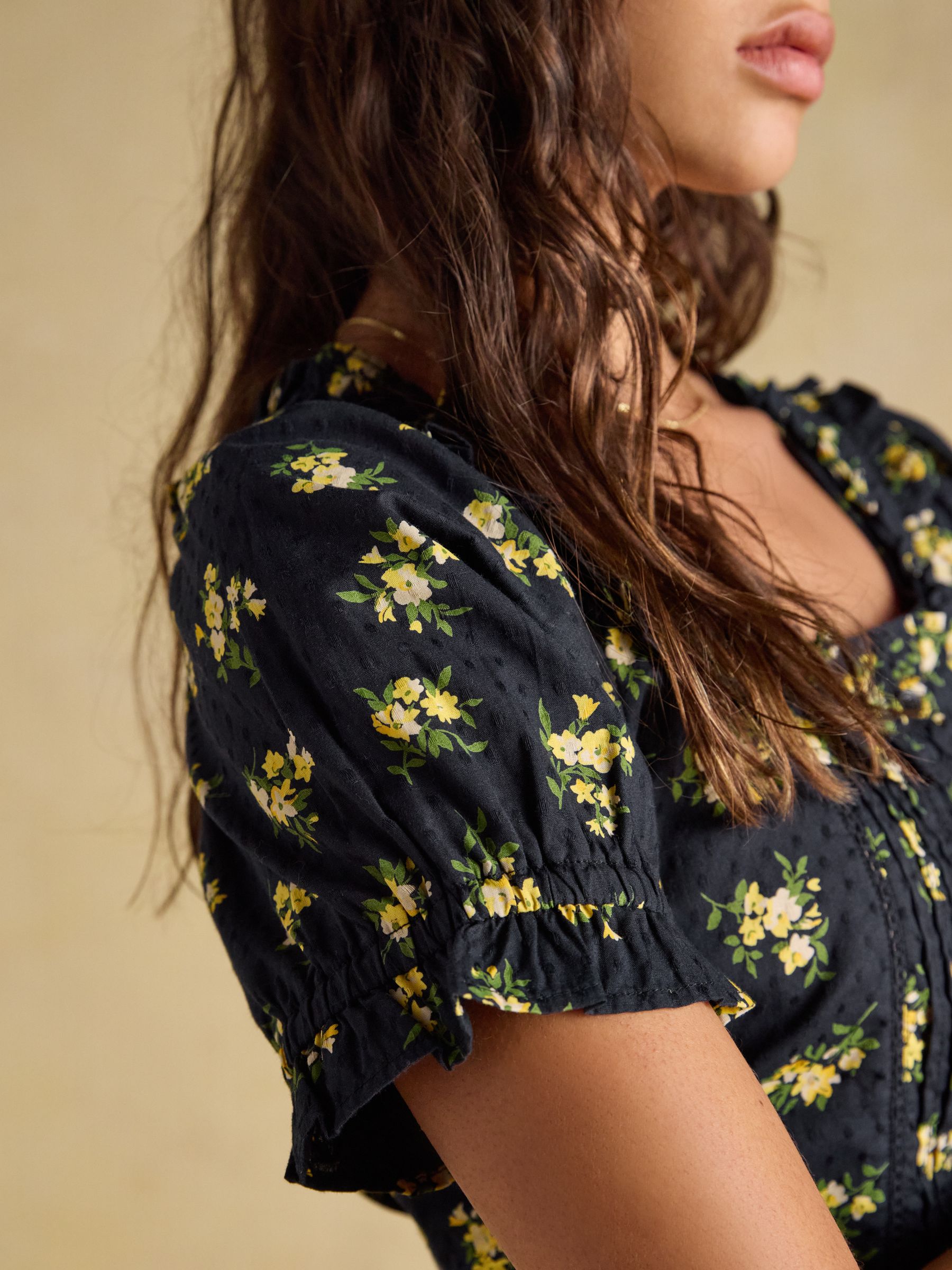 Buy Joules Lillie Black Floral Frill Neck Blouse from Next USA