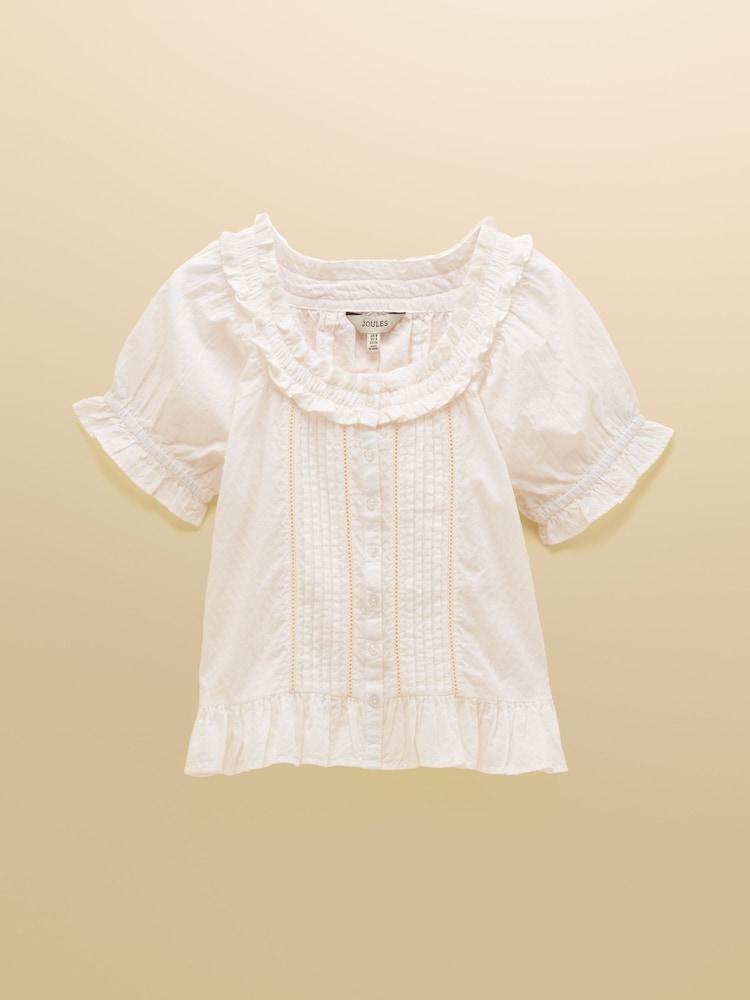 Joules Lillie Cream Frill Neck Blouse - Image 10 of 10 Joules Lillie Cream Frill Neck Blouse - Image 10 of 10