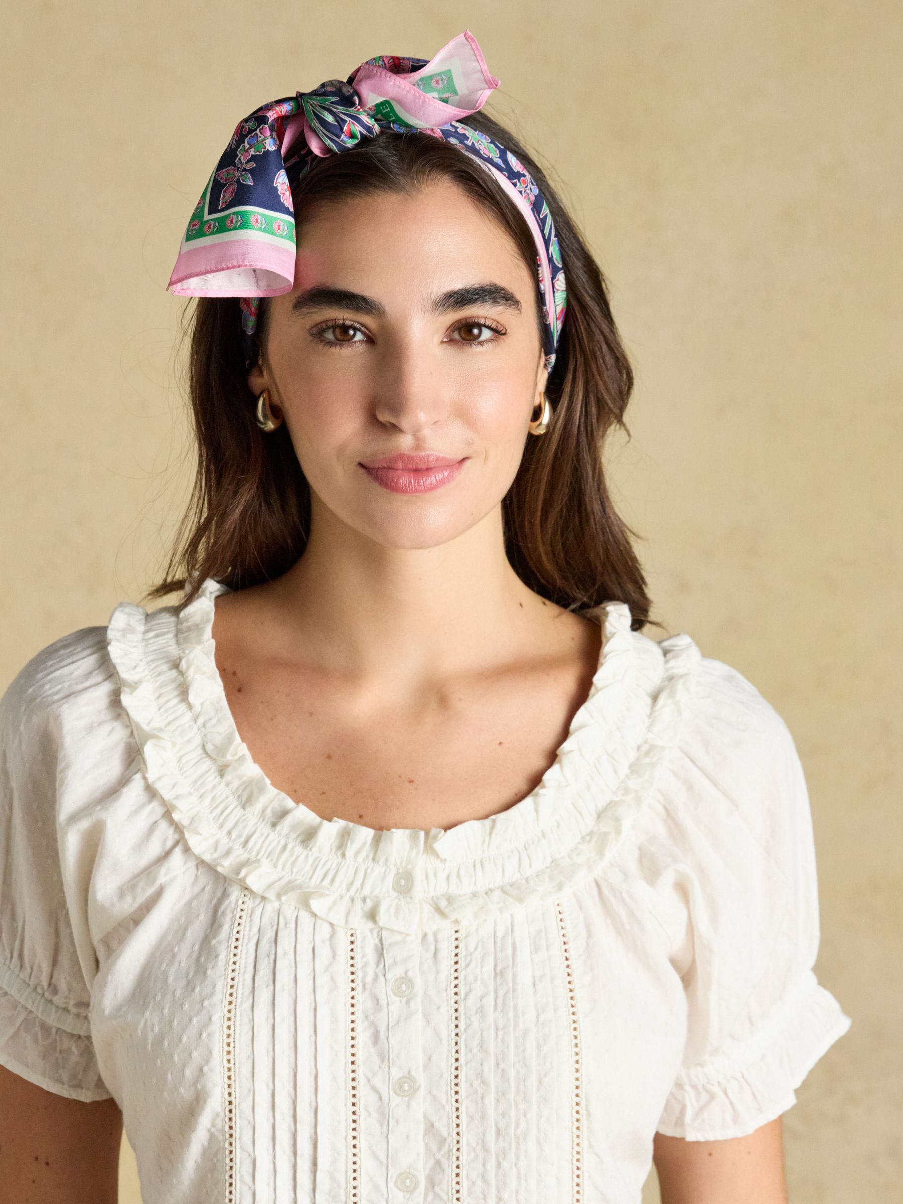 Buy Joules Lillie Cream Frill Neck Blouse from Next USA