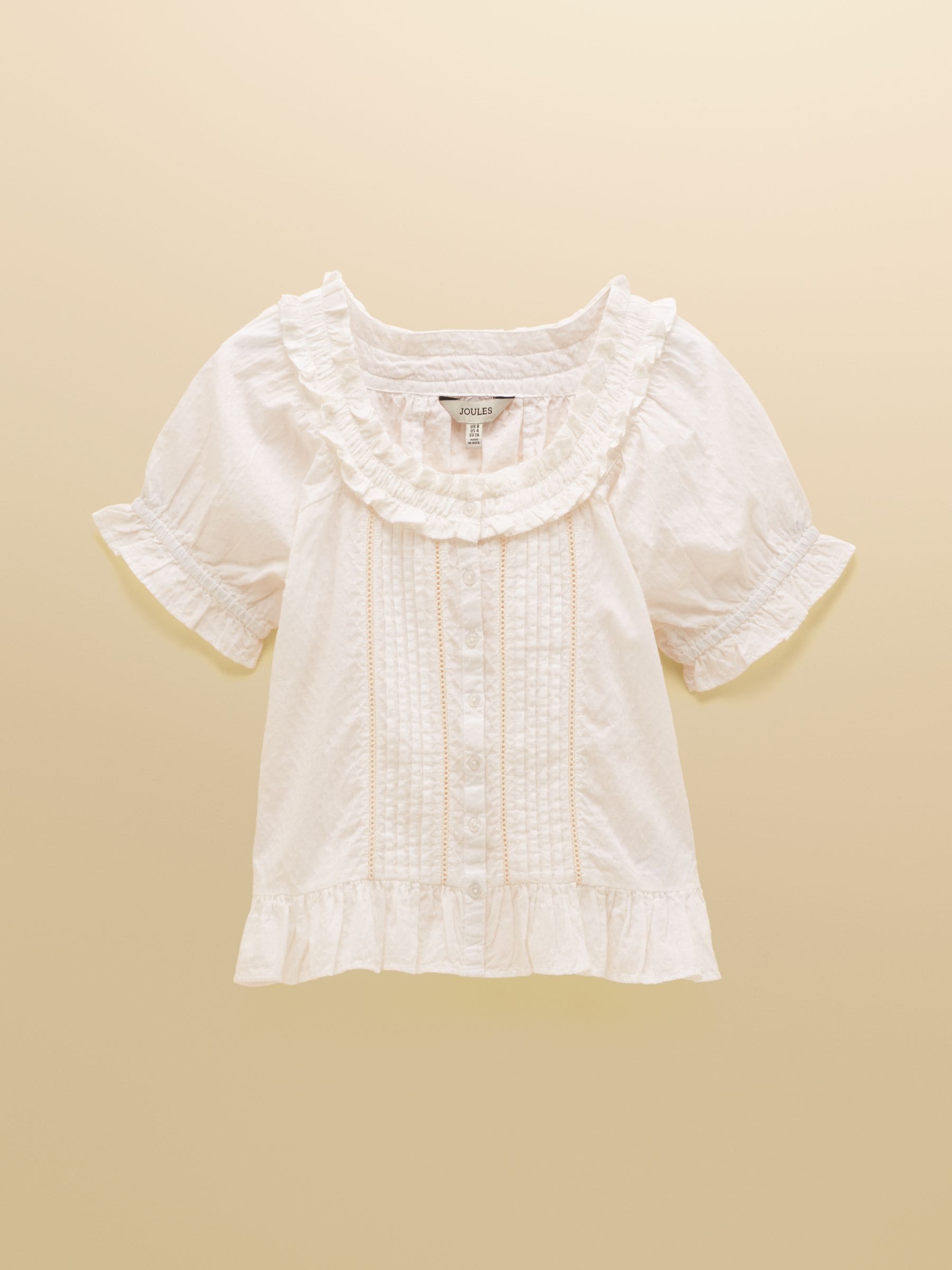 Buy Joules Lillie Cream Frill Neck Blouse from Next USA