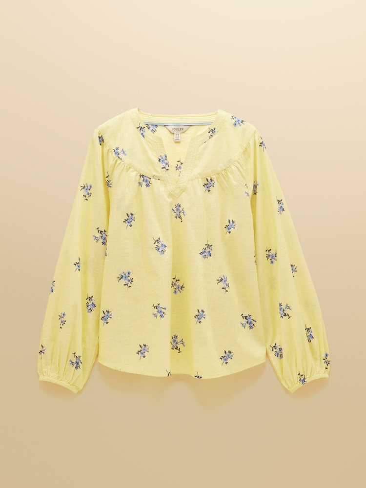 Joules Tilda Yellow Floral V Neck Popover Long Sleeve Blouse - Image 7 of 7 Joules Tilda Yellow Floral V Neck Popover Long Sleeve Blouse - Image 7 of 7