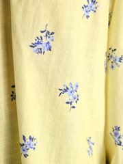 Joules Tilda Yellow Floral V Neck Popover Long Sleeve Blouse - Image 8 of 9