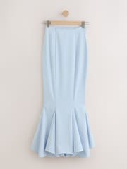 Blue Satin Occasion Maxi Skirt - Image 5 of 7