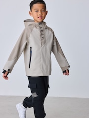 Baker by Ted Baker Grey Baker by Ted Baker Shower Resistant Colourblock Jacket - Image 4 of 8