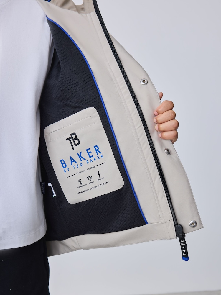 Baker by Ted Baker Grey Baker by Ted Baker Shower Resistant Colourblock Jacket - Image 8 of 8 Baker by Ted Baker Grey Baker by Ted Baker Shower Resistant Colourblock Jacket - Image 8 of 8