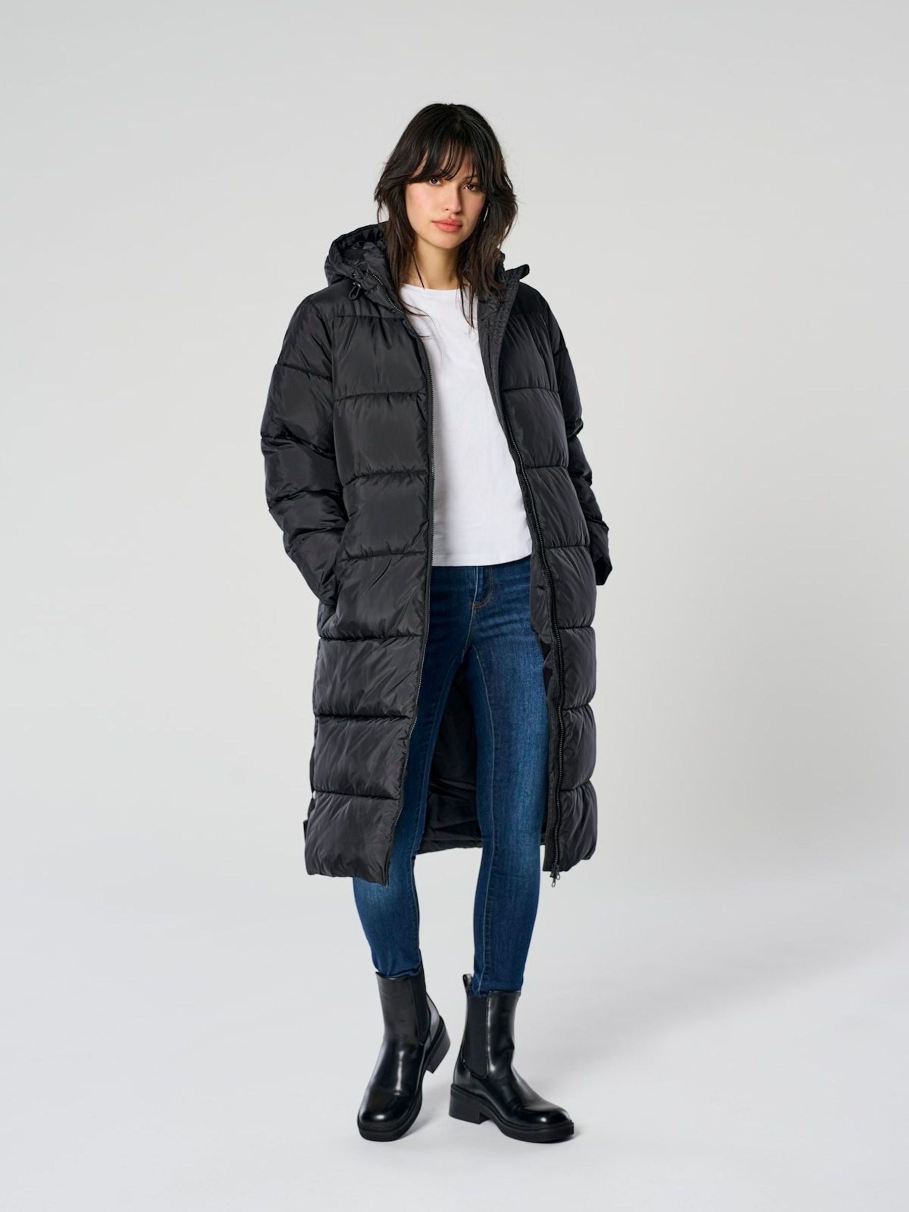 Buy ONLY Black Zip Up Hooded Long Puffer Coat from Next South Africa