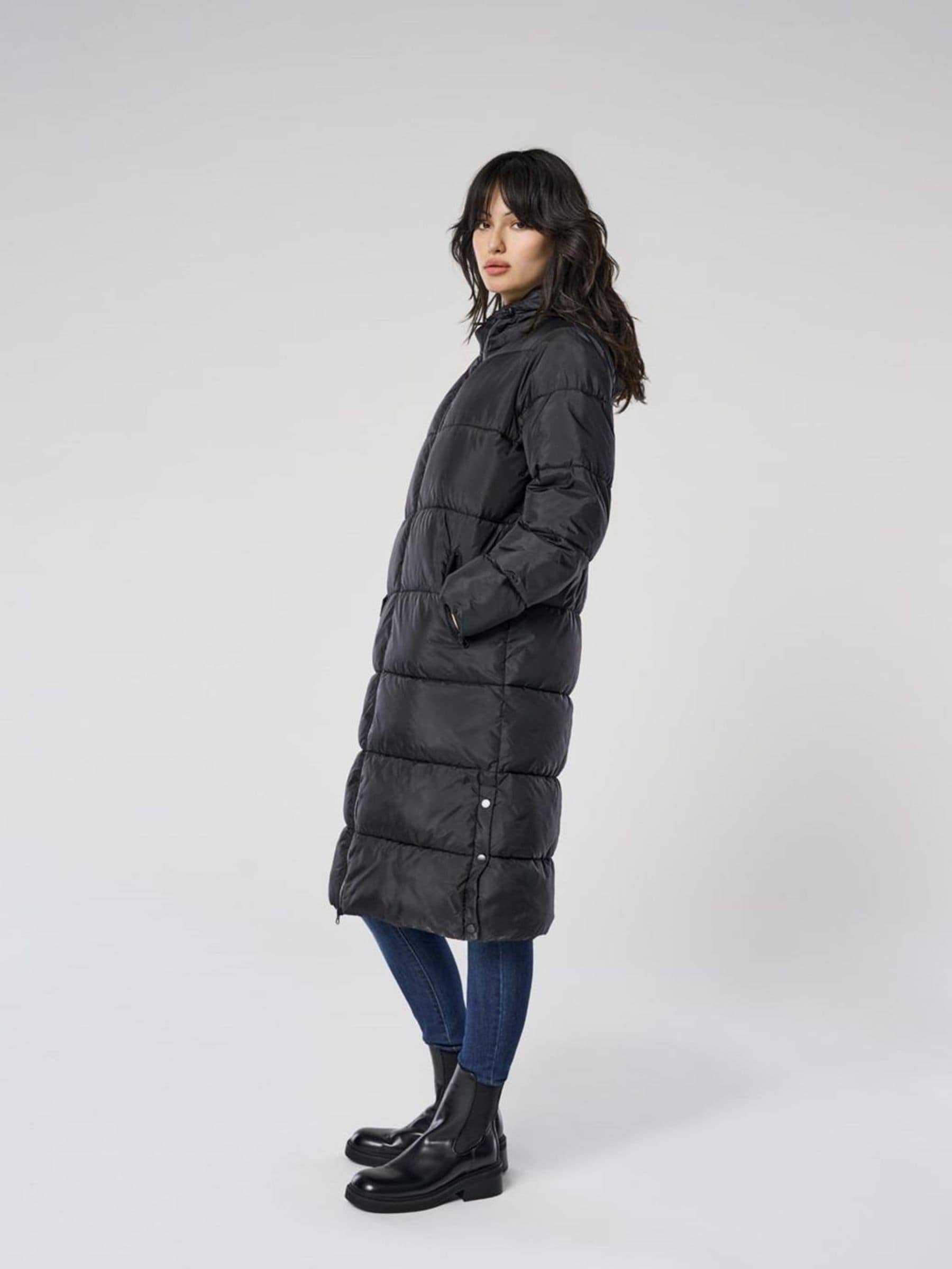 Buy ONLY Black Zip Up Hooded Long Puffer Coat from Next USA