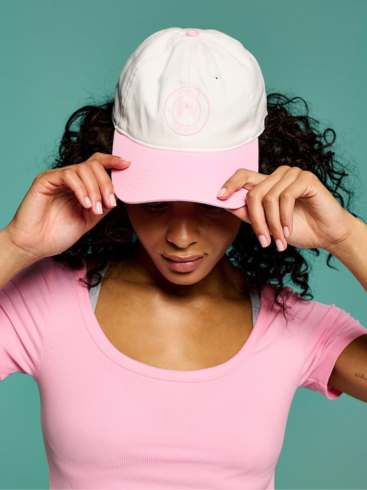 Victoria's Secret Pretty Blossom Pink Baseball Hat - Image 1 of 3 Victoria's Secret Pretty Blossom Pink Baseball Hat - Image 1 of 3