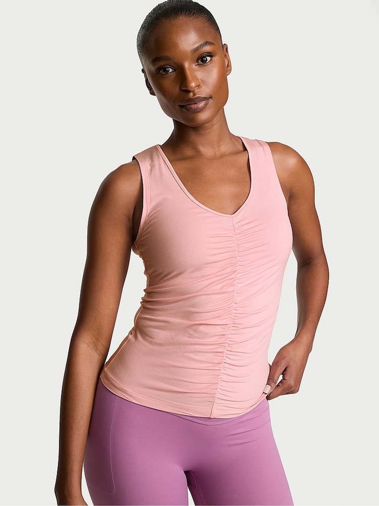 Victoria's Secret Dusk Pink Drapey Knit Ruched Tank Top - Image 1 of 2