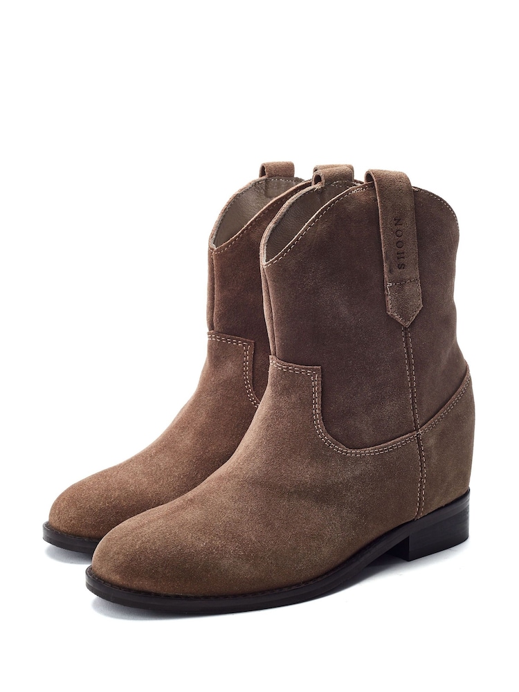 Moda in Pelle Sh Gallop Hidden Wedge Suede Western Ankle Boots - Image 2 of 4