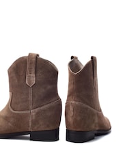 Moda in Pelle Sh Gallop Hidden Wedge Suede Western Ankle Boots - Image 3 of 4