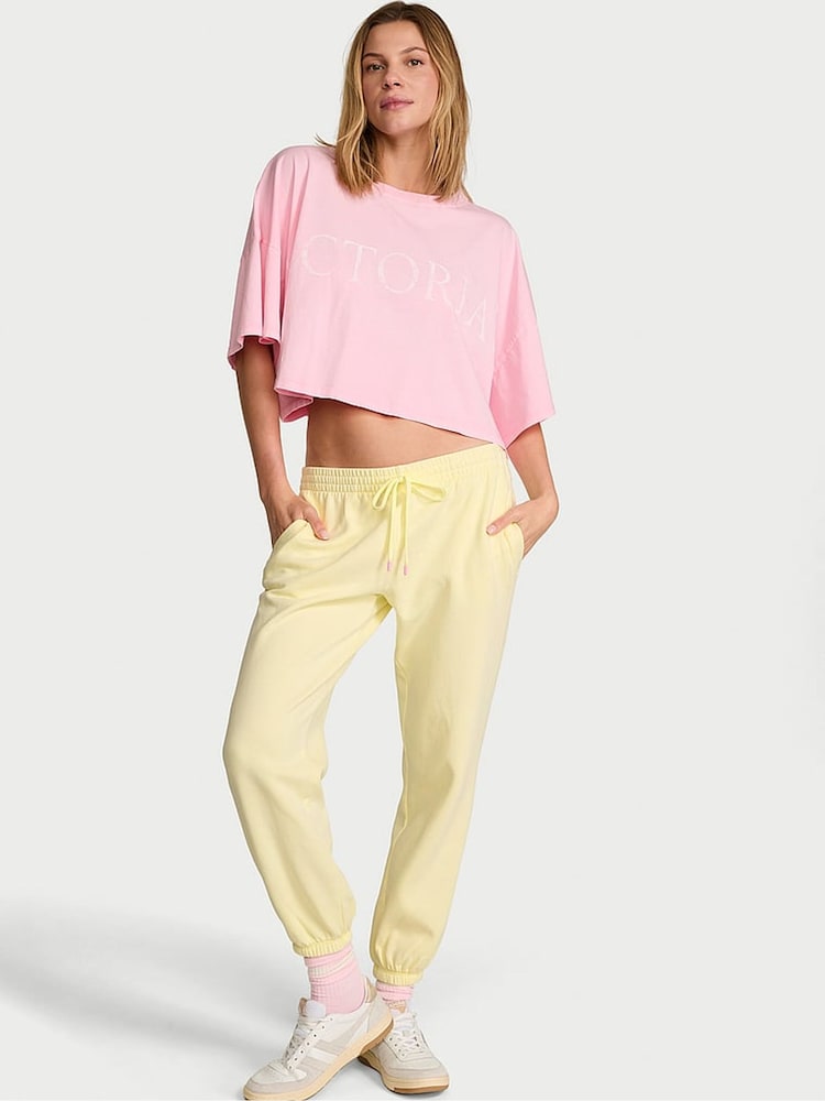 Victoria's Secret Lemonade Yellow Fleece Joggers - Image 1 of 2
