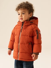 Orange Borg Lined Padded Coat (6mths-7yrs) - Image 4 of 13