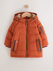 Orange Borg Lined Padded Coat (6mths-7yrs) - Image 6 of 13