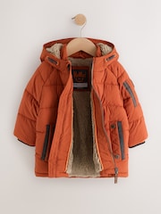 Orange Borg Lined Padded Coat (6mths-7yrs) - Image 7 of 13