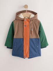 Multi Colour Block Waterproof Borg Lined Parka (3mths-7yrs) - Image 1 of 7