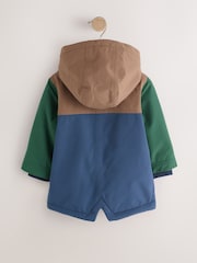 Multi Colour Block Waterproof Borg Lined Parka (3mths-7yrs) - Image 3 of 7