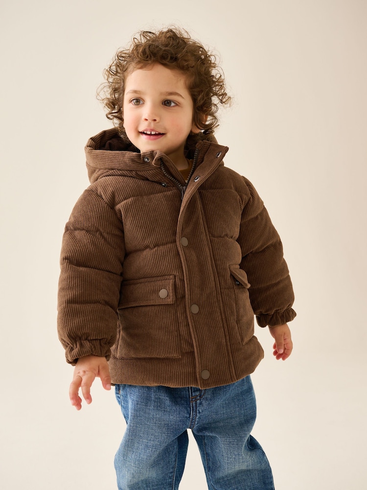 Chocolate Brown Cord Padded Coat (6mths-7yrs) - Image 1 of 9 Chocolate Brown Cord Padded Coat (6mths-7yrs) - Image 1 of 9