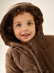 Chocolate Brown Cord Padded Coat (6mths-7yrs) - Image 4 of 9