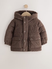 Chocolate Brown Cord Padded Coat (6mths-7yrs) - Image 5 of 9