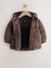 Chocolate Brown Cord Padded Coat (6mths-7yrs) - Image 6 of 9