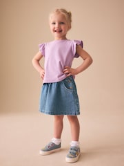 Mid Blue Denim Button Detail Skirt (3mths-7yrs) - Image 1 of 8