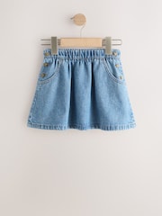 Mid Blue Denim Button Detail Skirt (3mths-7yrs) - Image 5 of 8