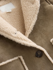 Tan Brown Faux Suede Coat (12mths-7yrs) - Image 10 of 11