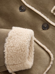 Tan Brown Faux Suede Coat (12mths-7yrs) - Image 11 of 11