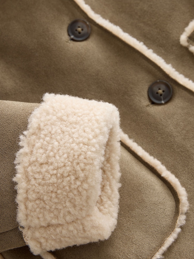 Tan Brown Faux Suede Coat (12mths-7yrs) - Image 11 of 11