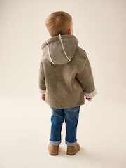 Tan Brown Faux Suede Coat (12mths-7yrs) - Image 4 of 11