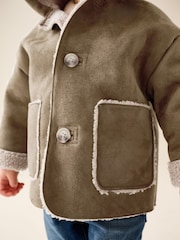 Tan Brown Faux Suede Coat (12mths-7yrs) - Image 5 of 11