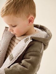 Tan Brown Faux Suede Coat (12mths-7yrs) - Image 6 of 11