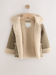 Tan Brown Faux Suede Coat (12mths-7yrs) - Image 9 of 11