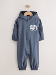 Cool Vibes Grey/Blue Waterproof Fleece Lined Puddlesuit (3mths-7yrs) - Image 1 of 5