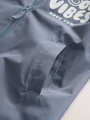 Cool Vibes Grey/Blue Waterproof Fleece Lined Puddlesuit (3mths-7yrs) - Image 4 of 5