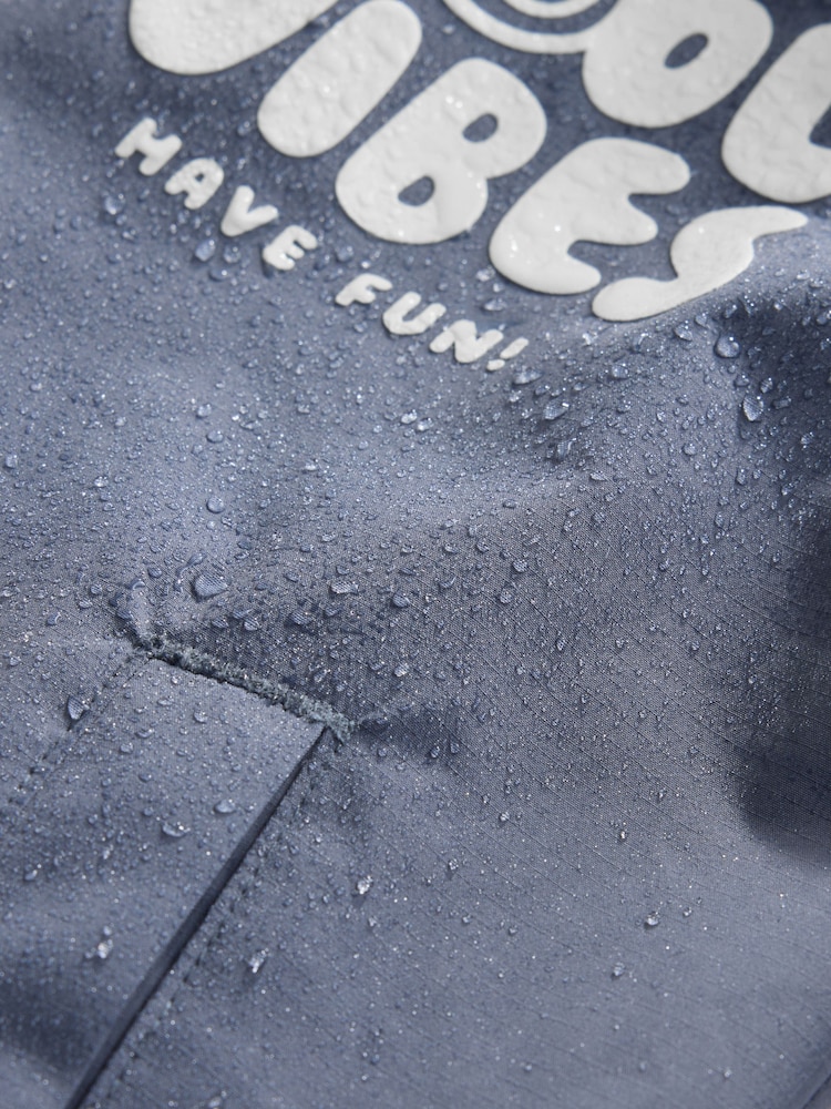 Cool Vibes Grey/Blue Waterproof Fleece Lined Puddlesuit (3mths-7yrs) - Image 5 of 5 Cool Vibes Grey/Blue Waterproof Fleece Lined Puddlesuit (3mths-7yrs) - Image 5 of 5