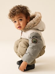 Neutral Colour Block Waterproof Padded Snowsuit (3mths-7yrs) - Image 2 of 5
